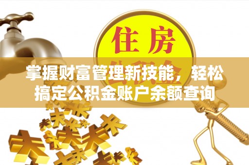 辽中掌握财富管理新技能，轻松搞定公积金账户余额查询