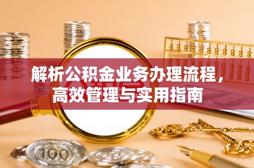 辽中解析公积金业务办理流程，高效管理与实用指南