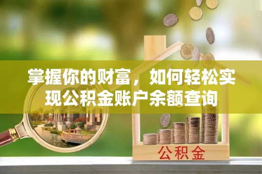 辽中掌握你的财富，如何轻松实现公积金账户余额查询